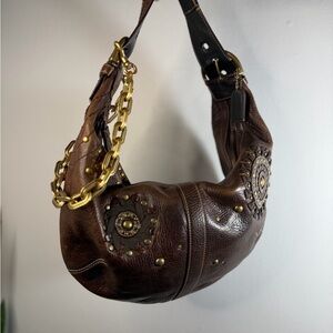 Coach Mia Brown Soho Leather Shoulder Bag/Hobo w/Embellishments 10063